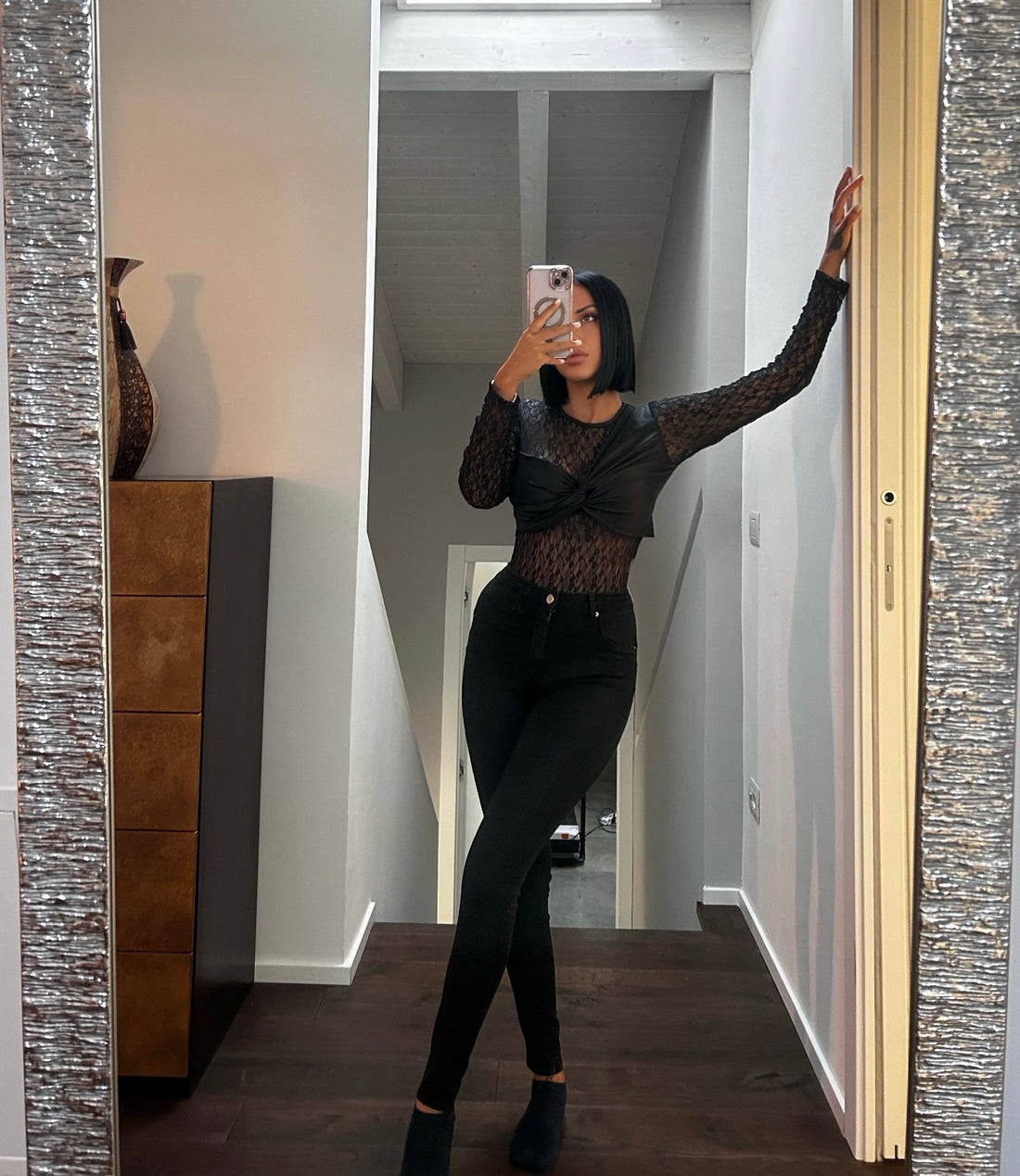 Body in pizzo con top - R.a. Boutique 