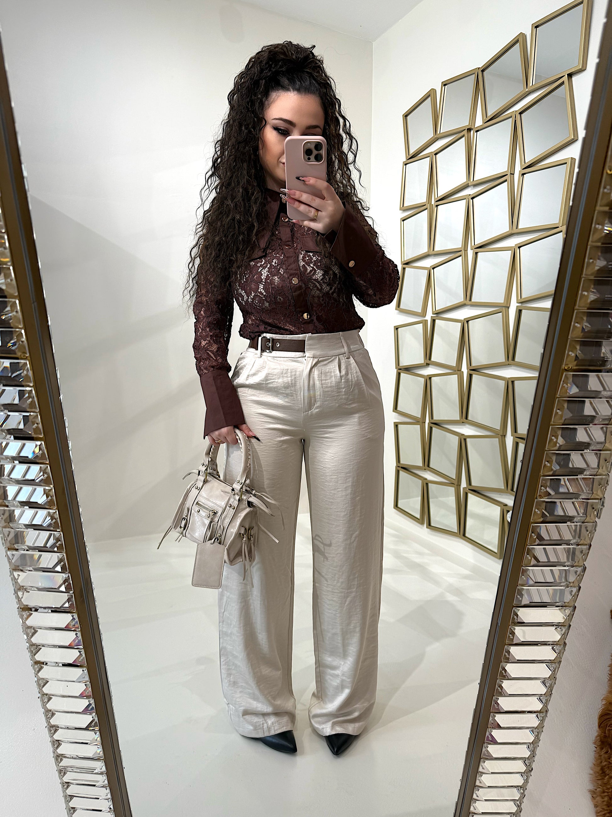 Pantalone con fibbia laterale - R.a. Boutique