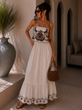 Abito lungo boho chic ricamato - R.a. Boutique