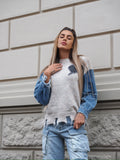 Maglione over con dettaglio in jeans - R.a. Boutique 