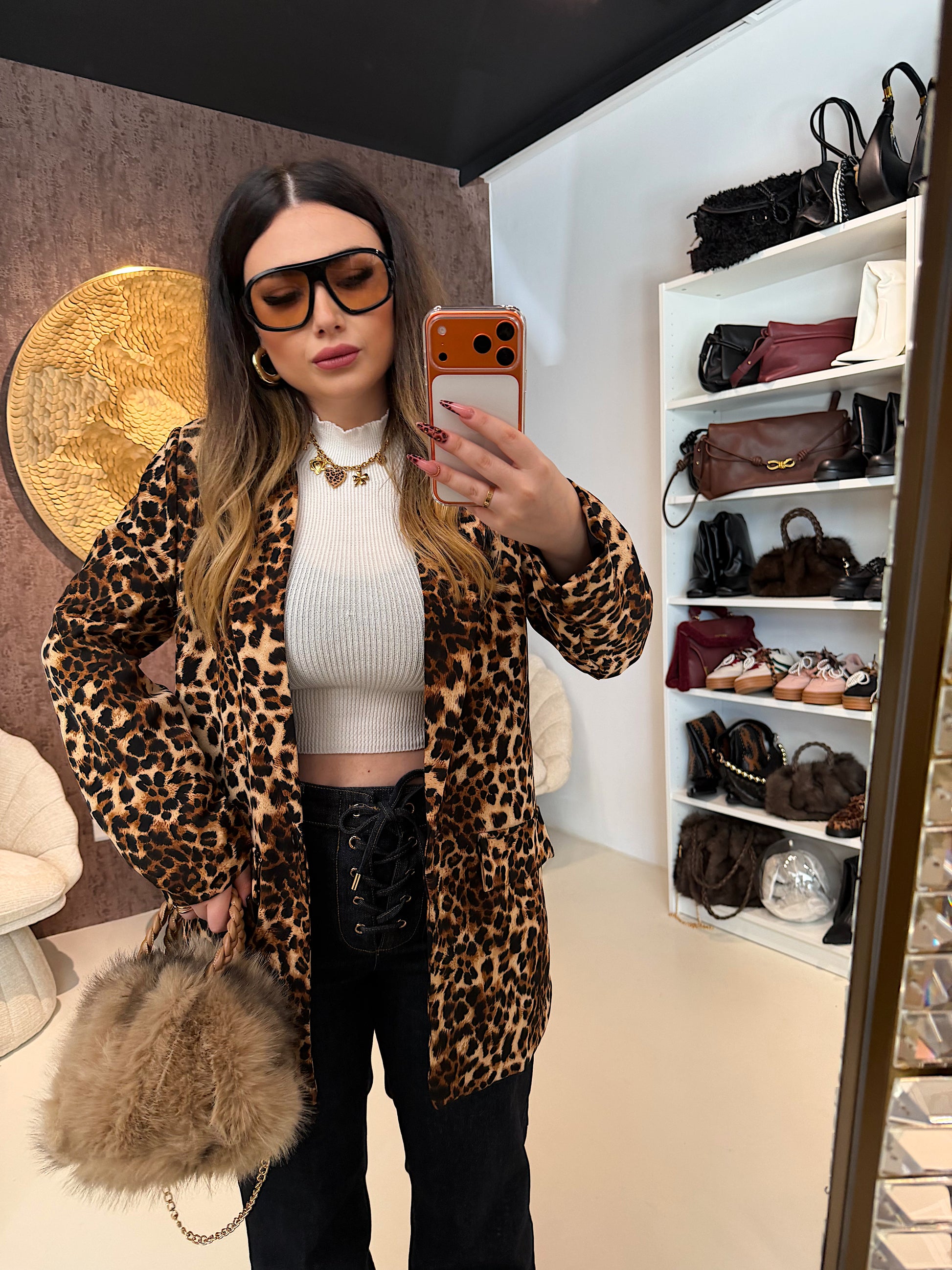 Giacca animalier con fodera interna - R.a. Boutique