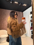 Giacca in camoscio con frange - R.a. Boutique