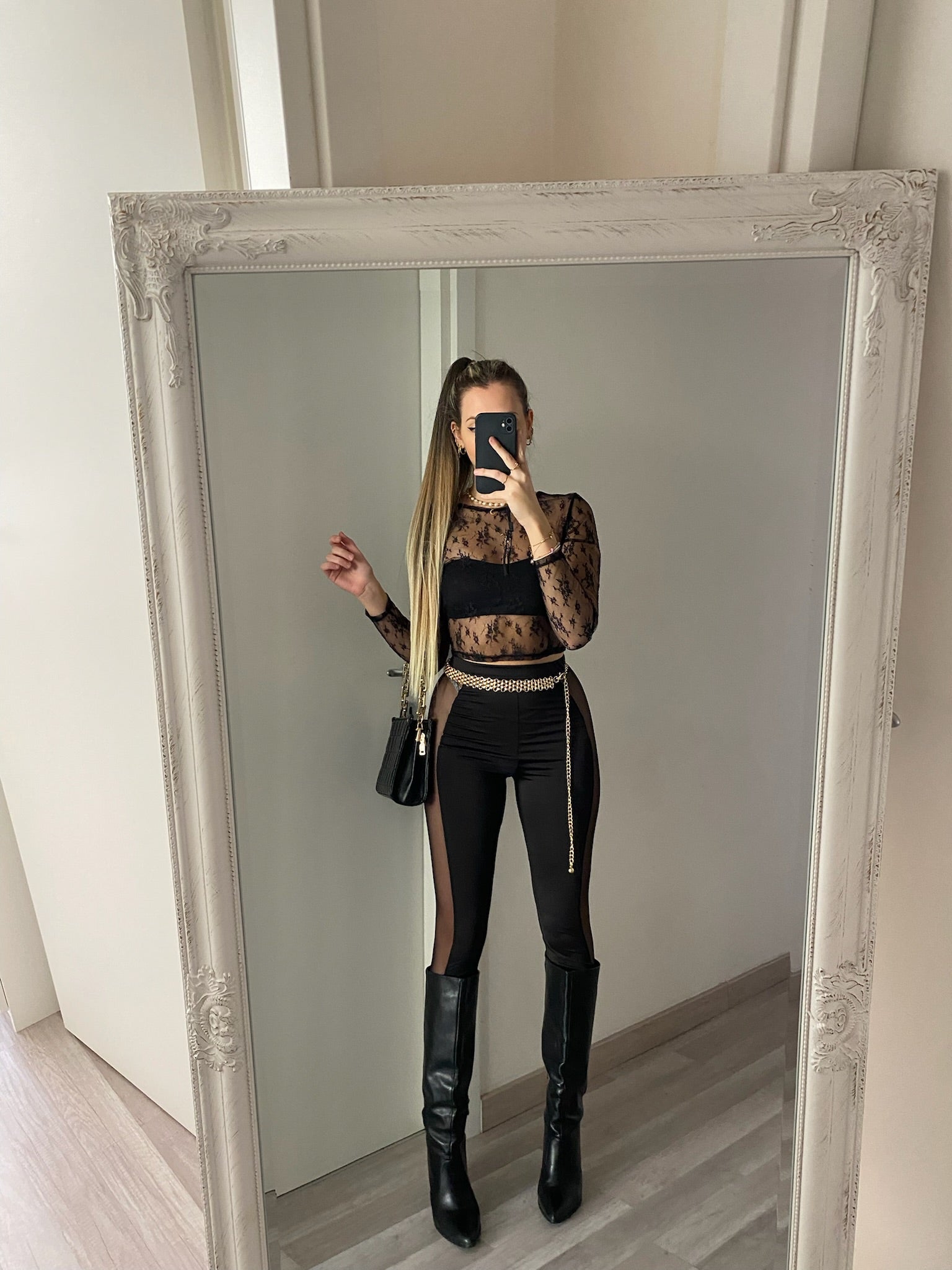 Leggins con trasparenza laterale - R.a. Boutique 