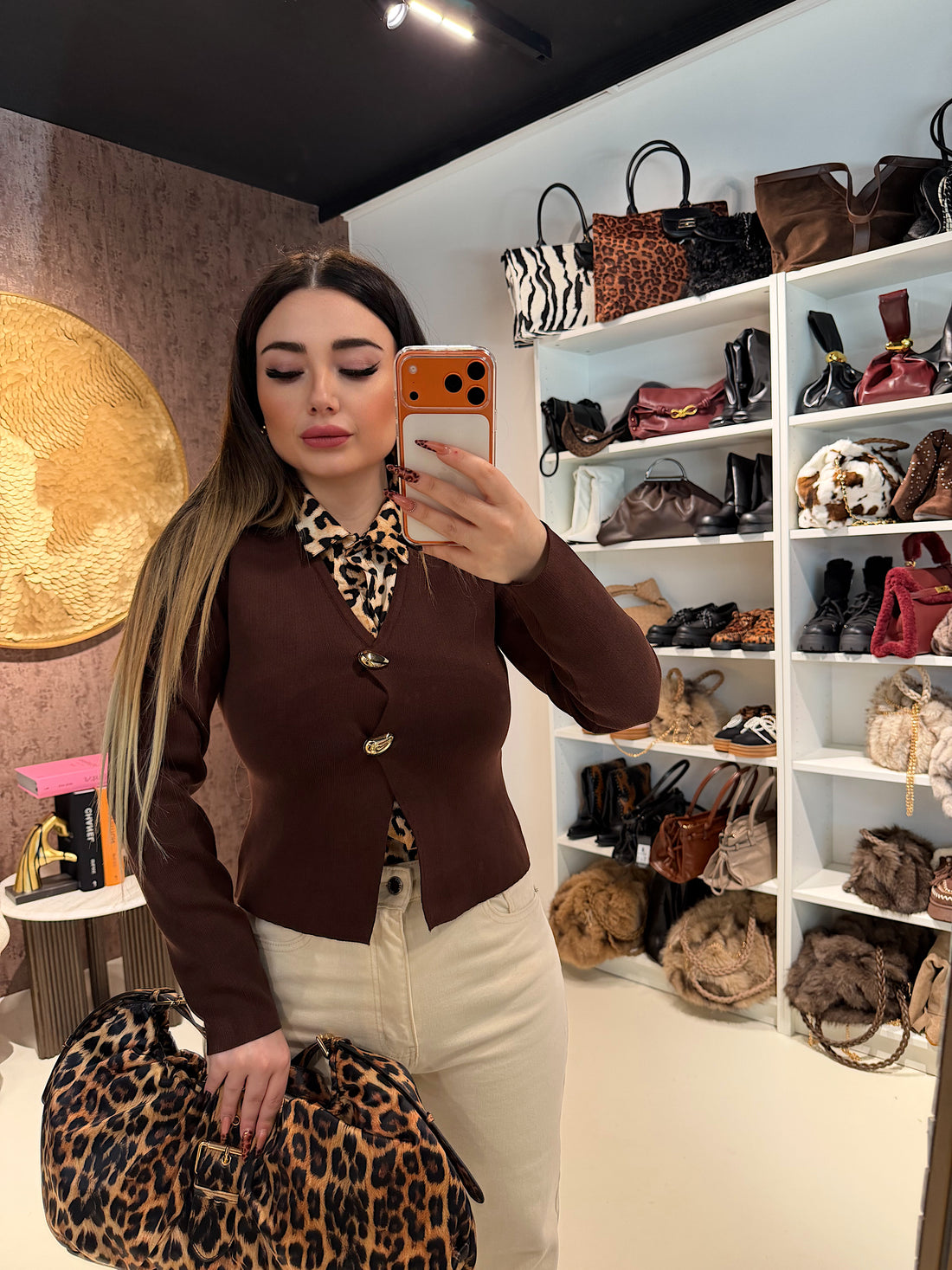 Cardigan con gocce oro - R.a. Boutique