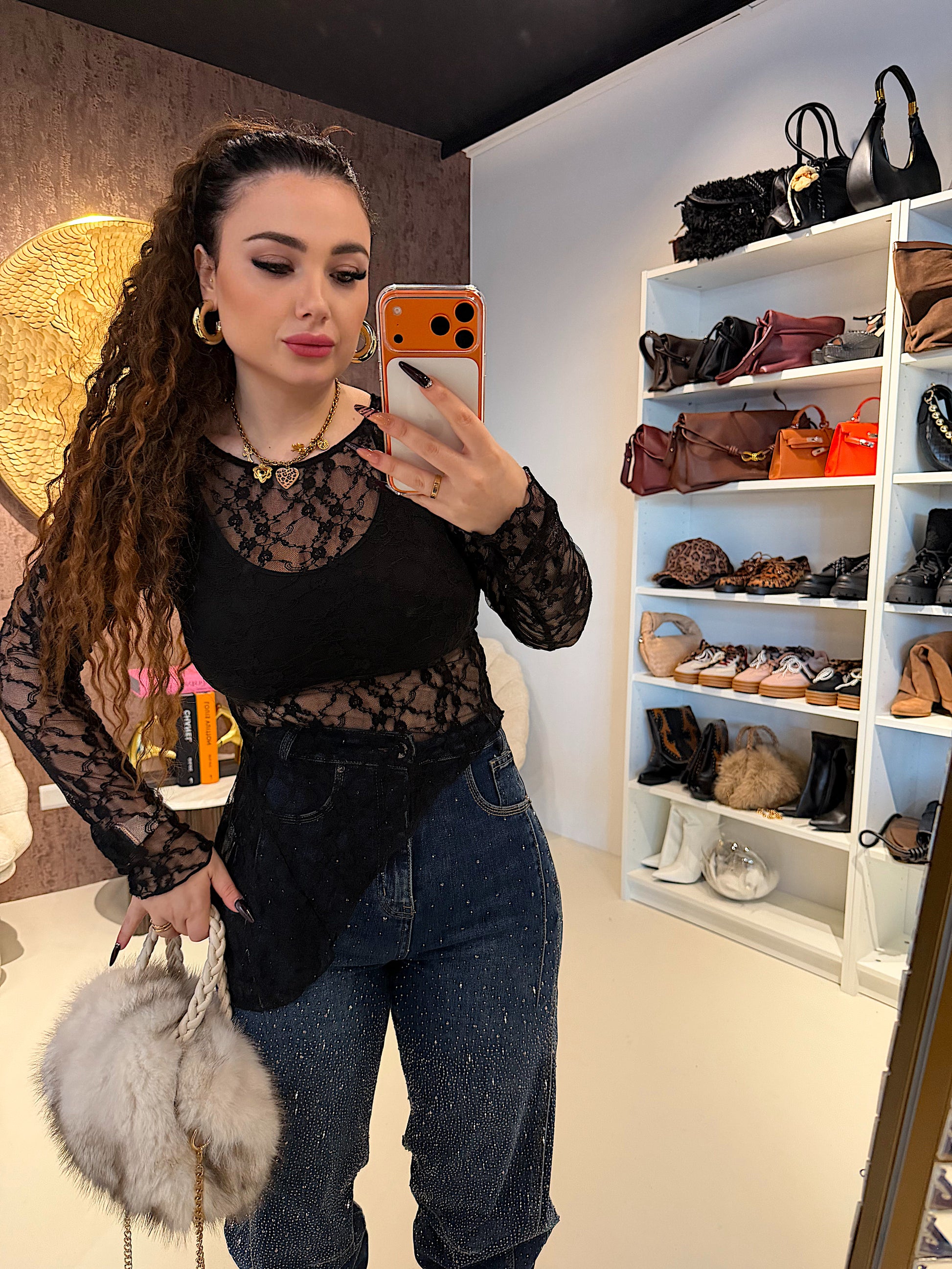 Maglia in pizzo obliqua - R.a. Boutique