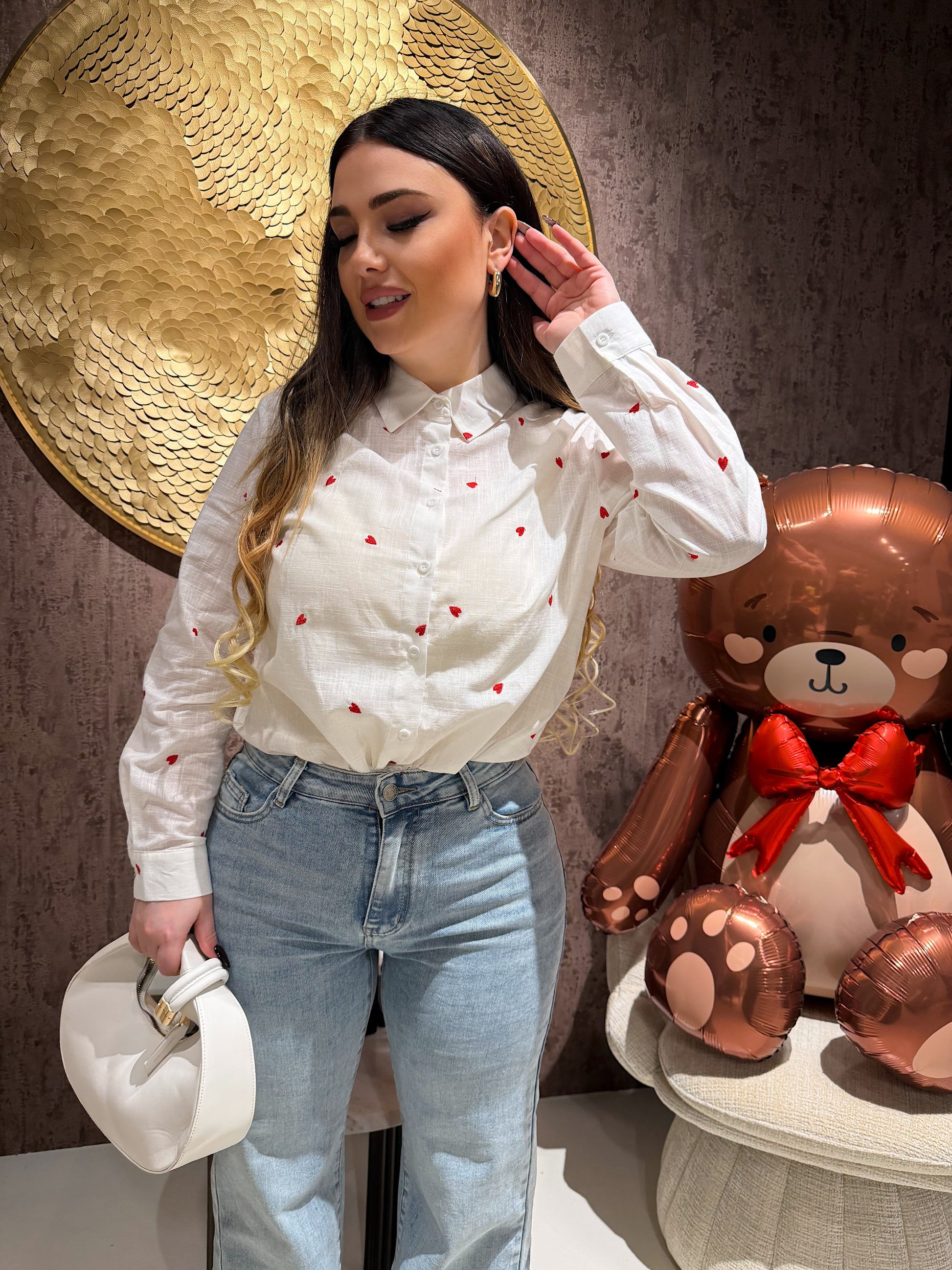 Camicia Valentin Cuoricini Ricamati - R.a. Boutique