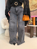 Jeans Grigio a Zampa Larghissima Effetto Vintage - R.a. Boutique