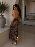 Abito animalier con laccio e scollo - R.a. Boutique