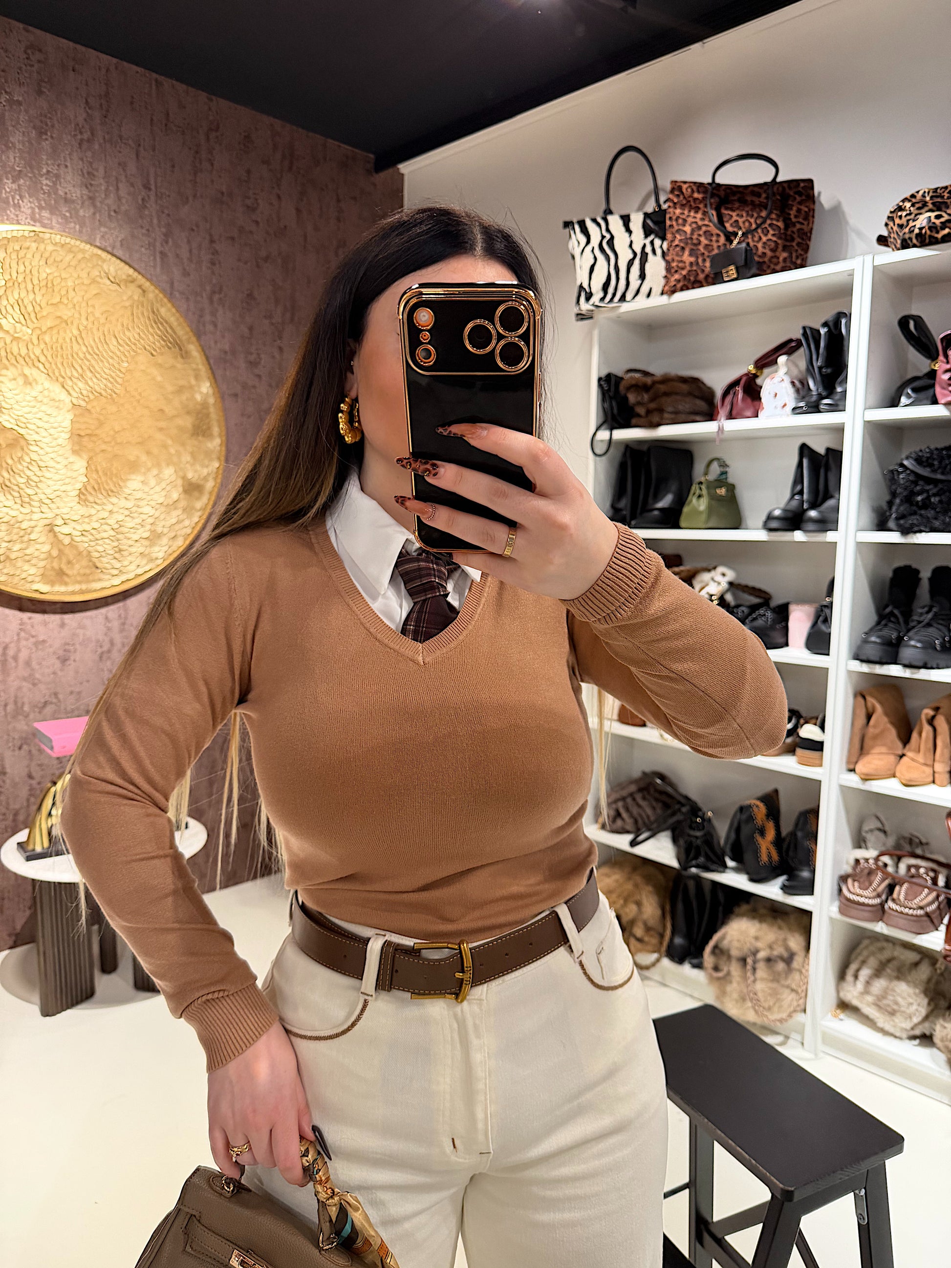 Maglioncino essential scollo a V - R.a. Boutique