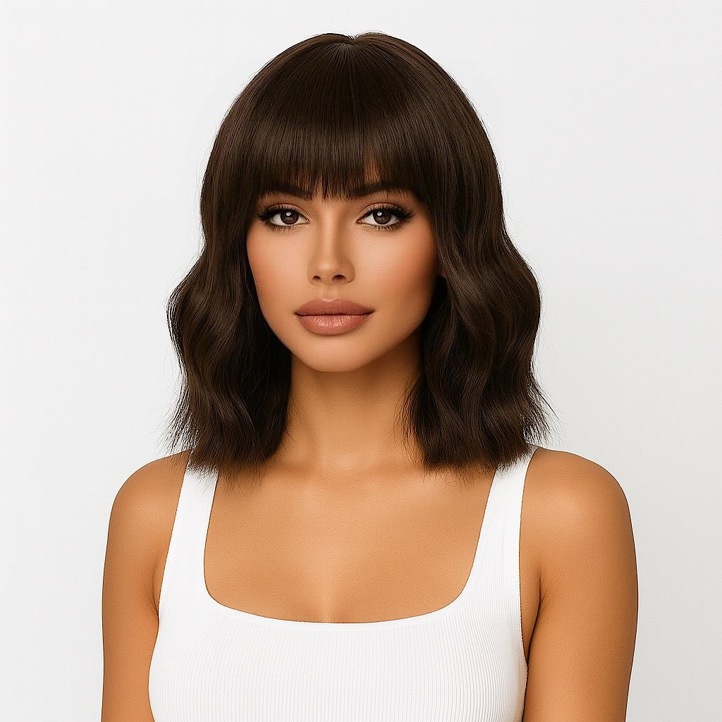 Parrucca Donna Con Fascia Fronte, Riccioli Voluminosi Marrone-biondo Mix – WIG ME UP BRO-704-6T27