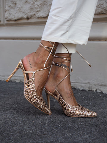 Tacchi alla schiava traforati rose gold - R.a. Boutique 