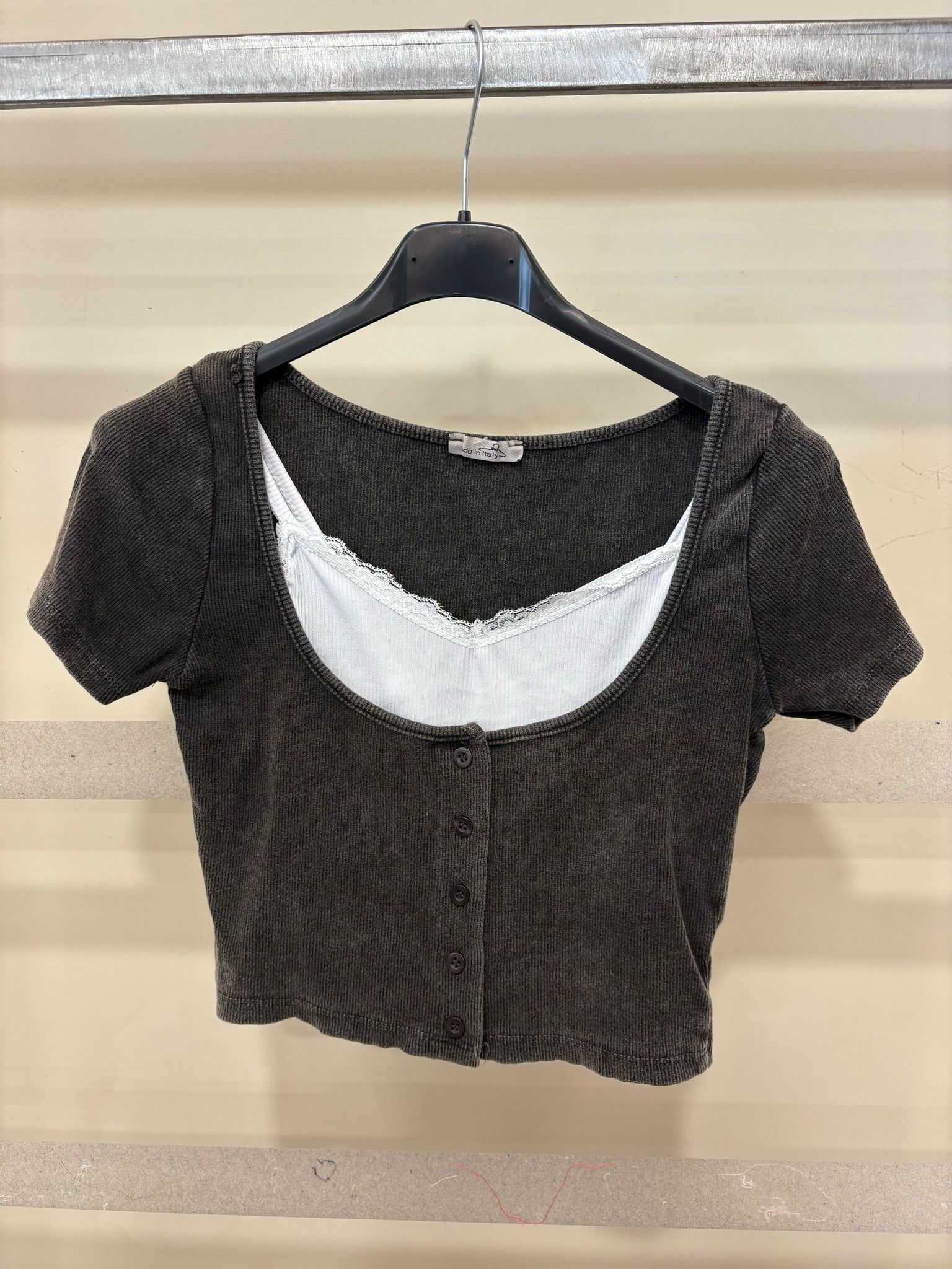 Maglia grigio scuro con canotta - R.a. Boutique
