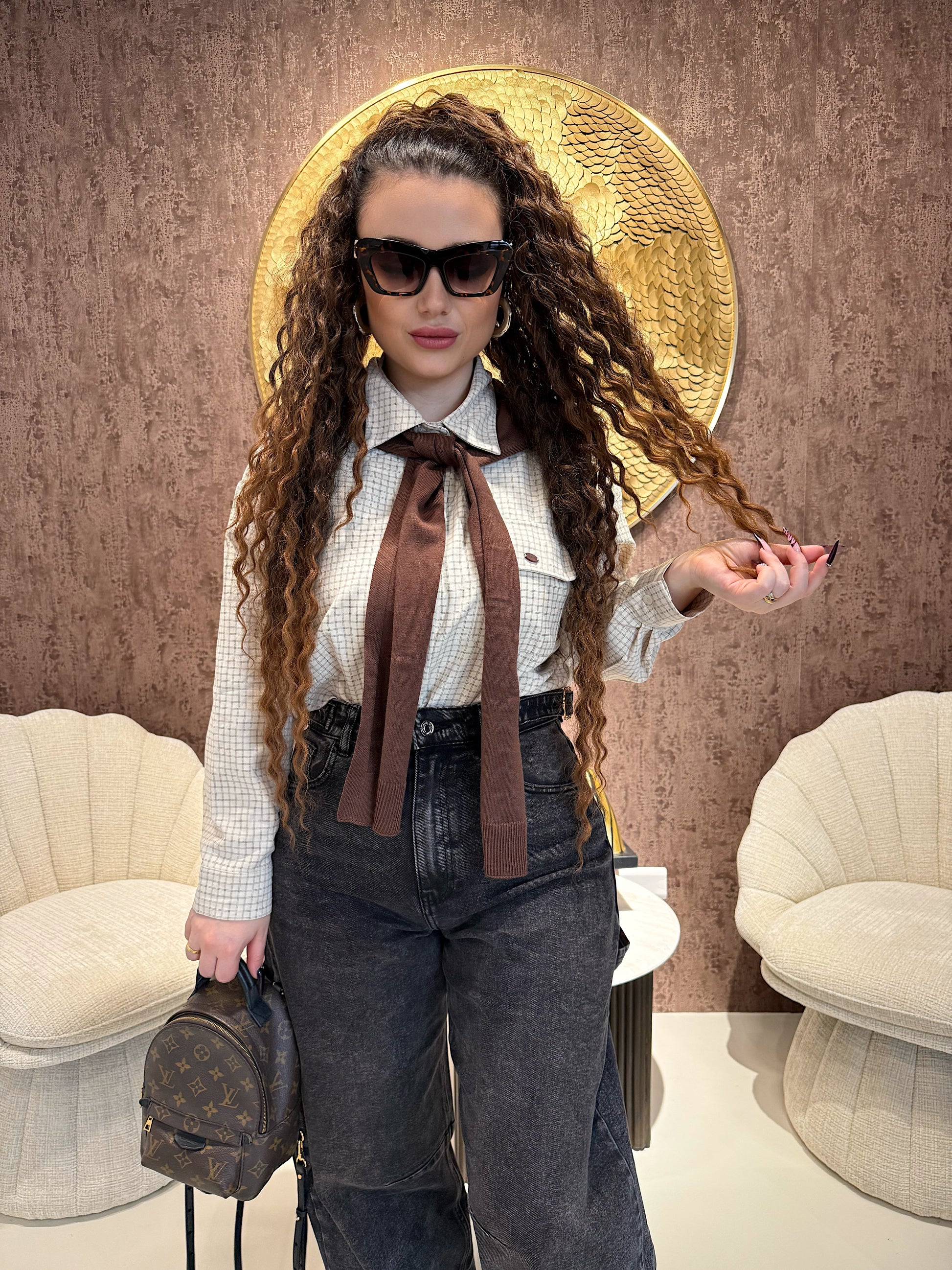 Camicia con cardigan choco - R.a. Boutique