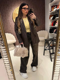 Blazer Effetto Pelle Marrone Chocolate - R.a. Boutique