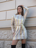 Abito in maglia gold con cintura - R.a. Boutique 