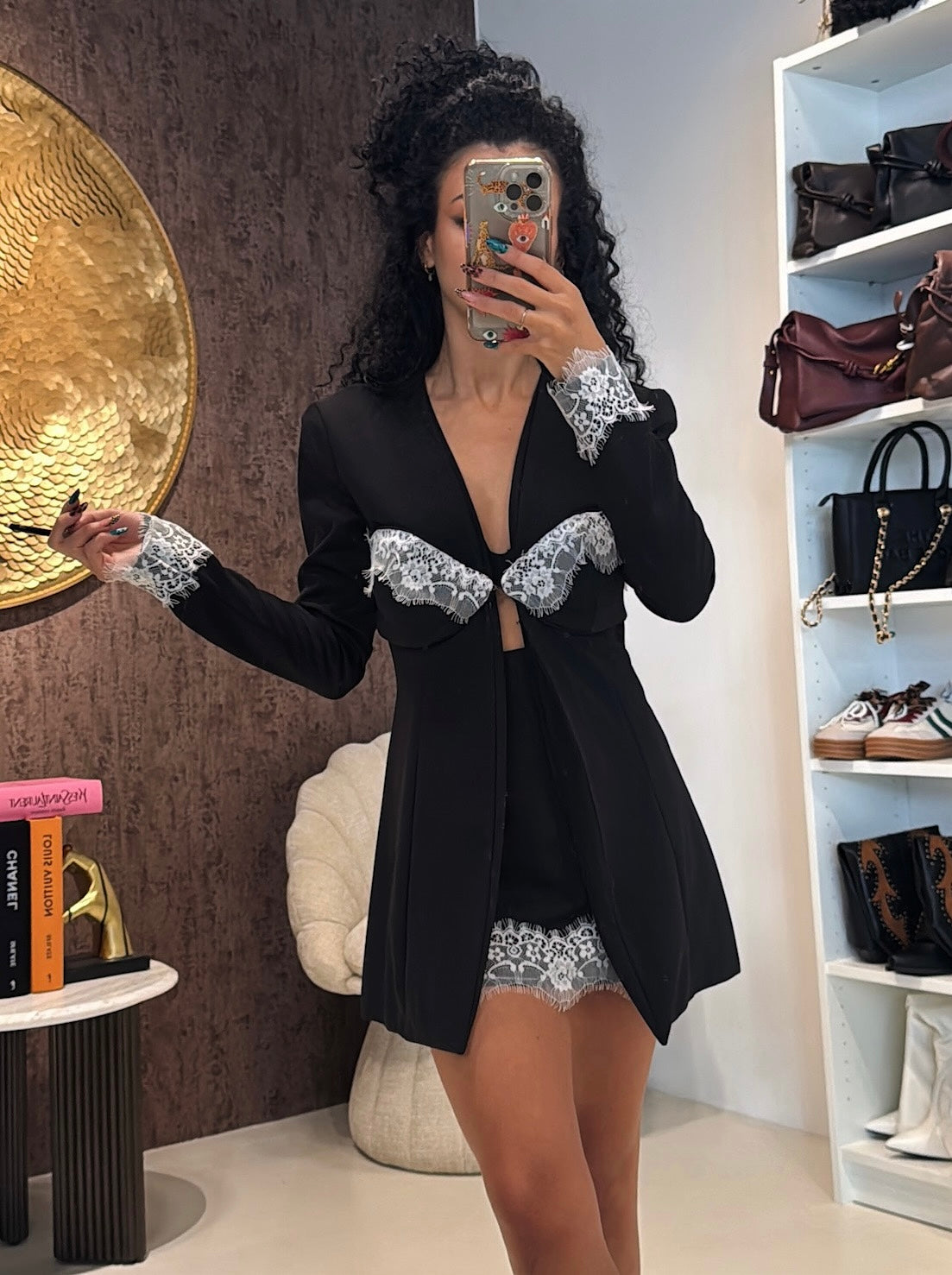 Completo giacca e short con pizzo - R.a. Boutique