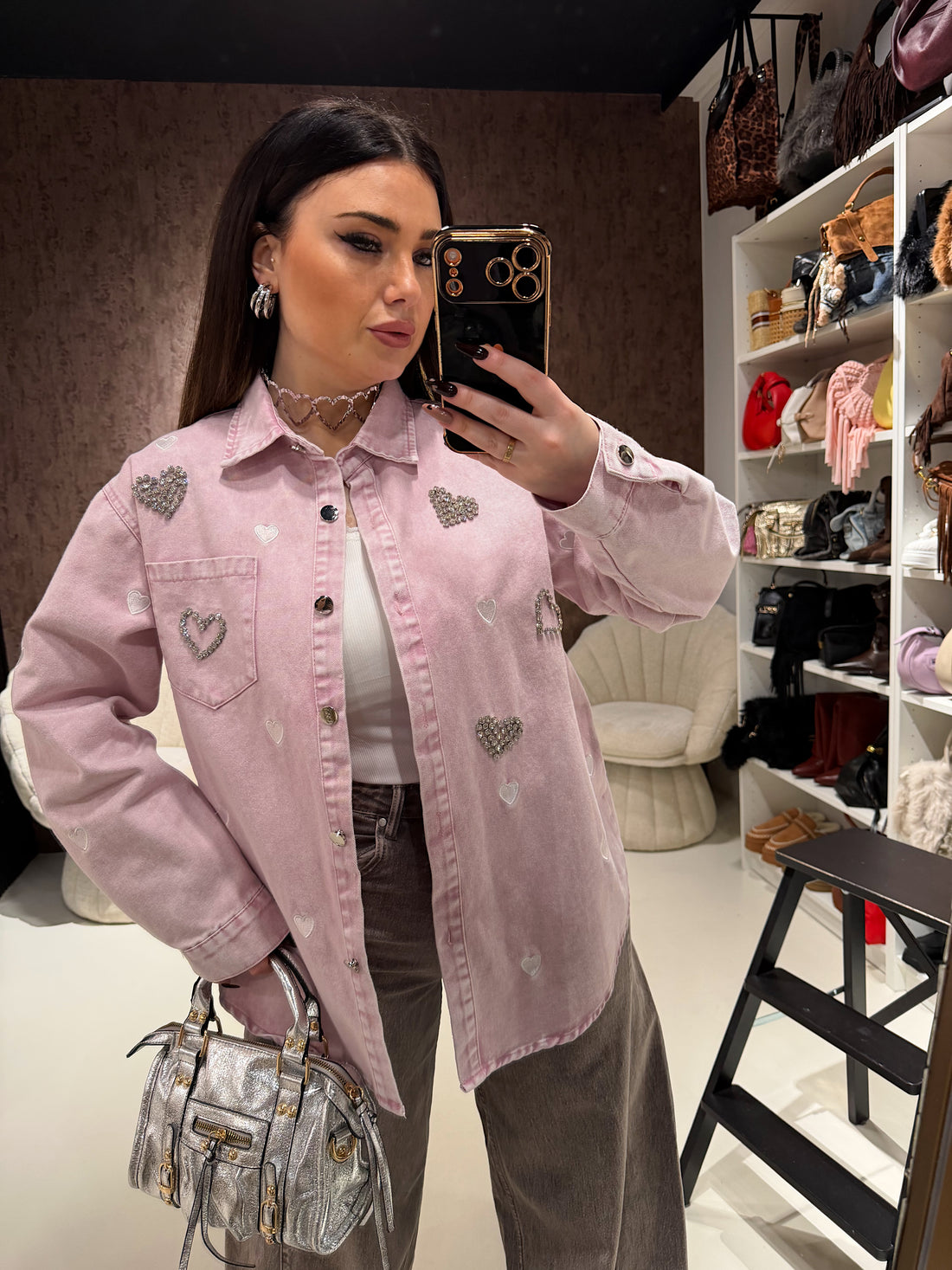 Camicia Denim Rose Hearts - R.a. Boutique