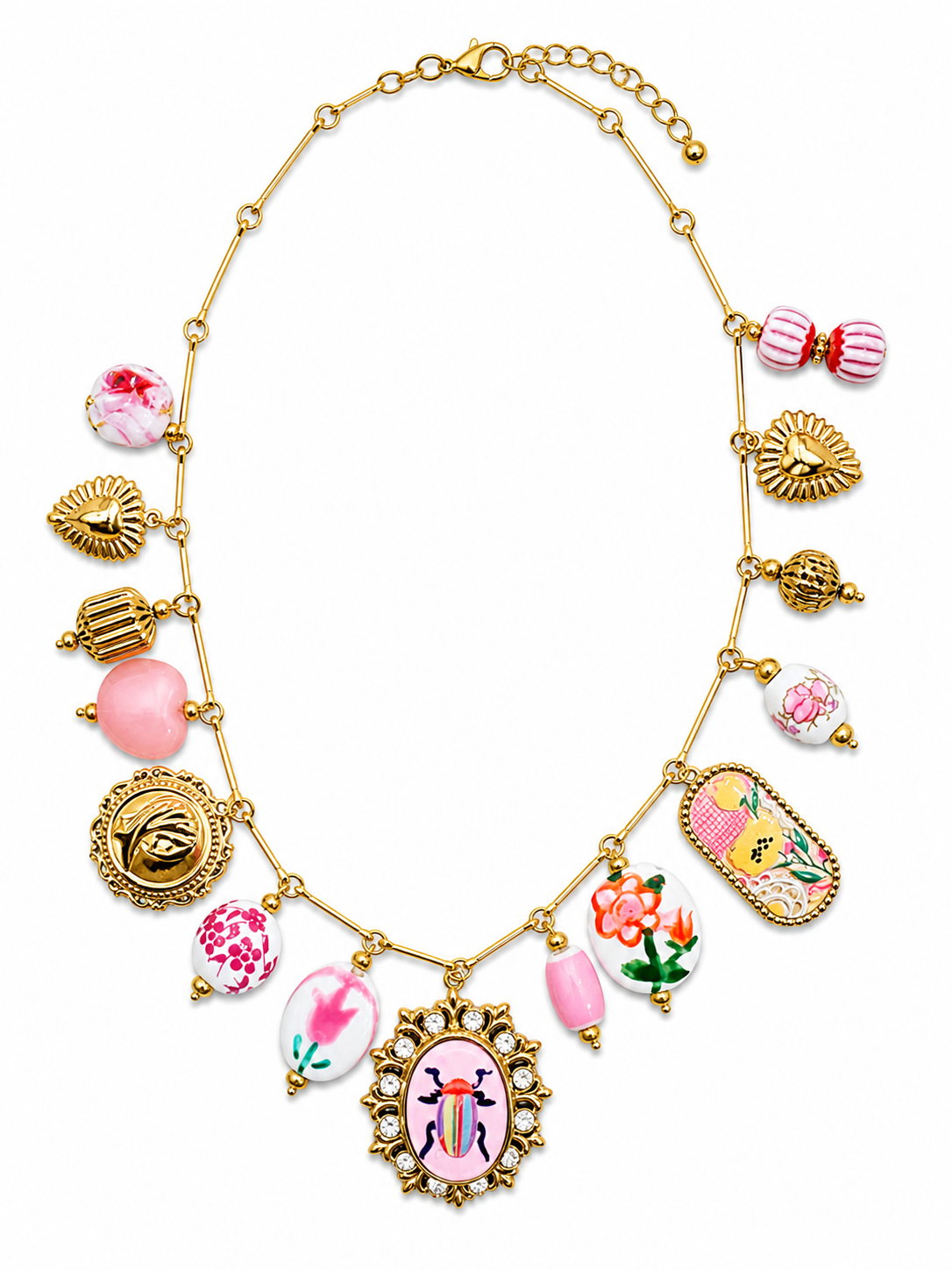 Collana Primavera Rosa con medaglione - R.a. Boutique