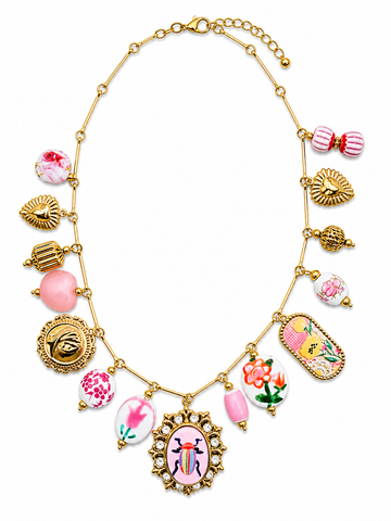 Collana Primavera Rosa con medaglione - R.a. Boutique