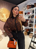 Camicia a fantasia maculata con strass - R.a. Boutique
