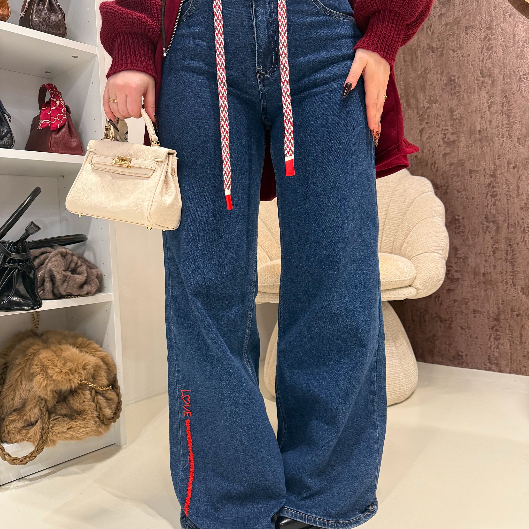 Jeans love con ricami - R.a. Boutique