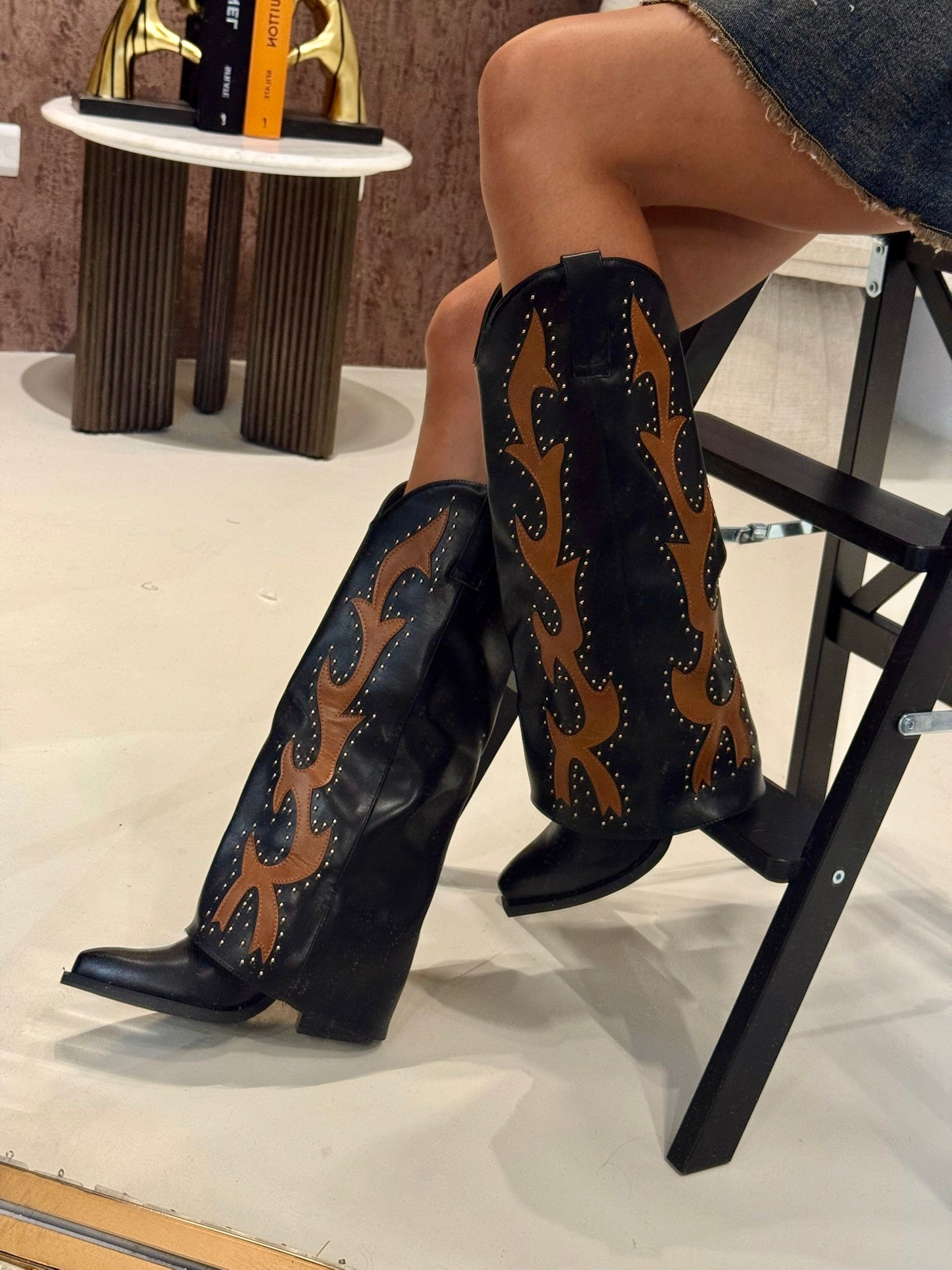 Texano Flame Camel e Nero - R.a. Boutique