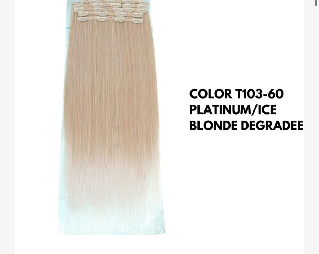 7 fasce liscia con clip biondo ice 103/60 - R.a. Boutique