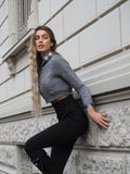 Pantalone vita alta nero - R.a. Boutique 
