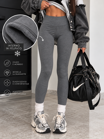 Leggings a Vita Alta Grigio - R.a. Boutique