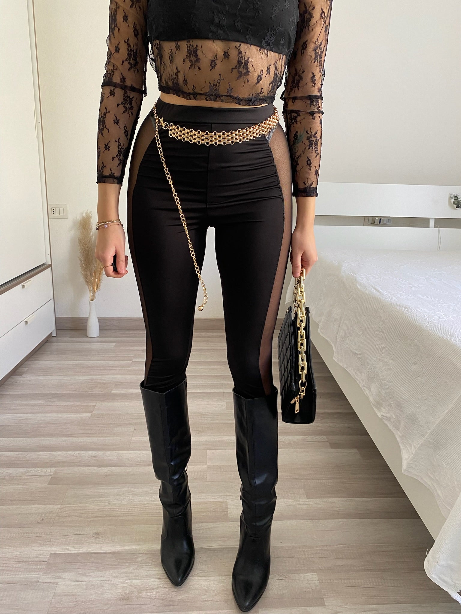 Leggins con trasparenza laterale - R.a. Boutique 