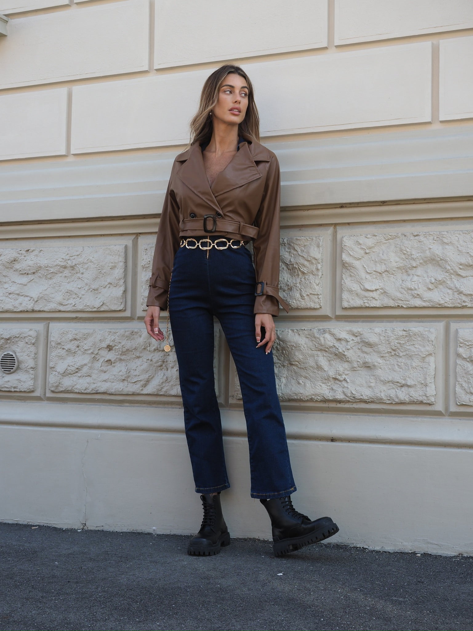 Giacca in ecopelle choco - R.a. Boutique 