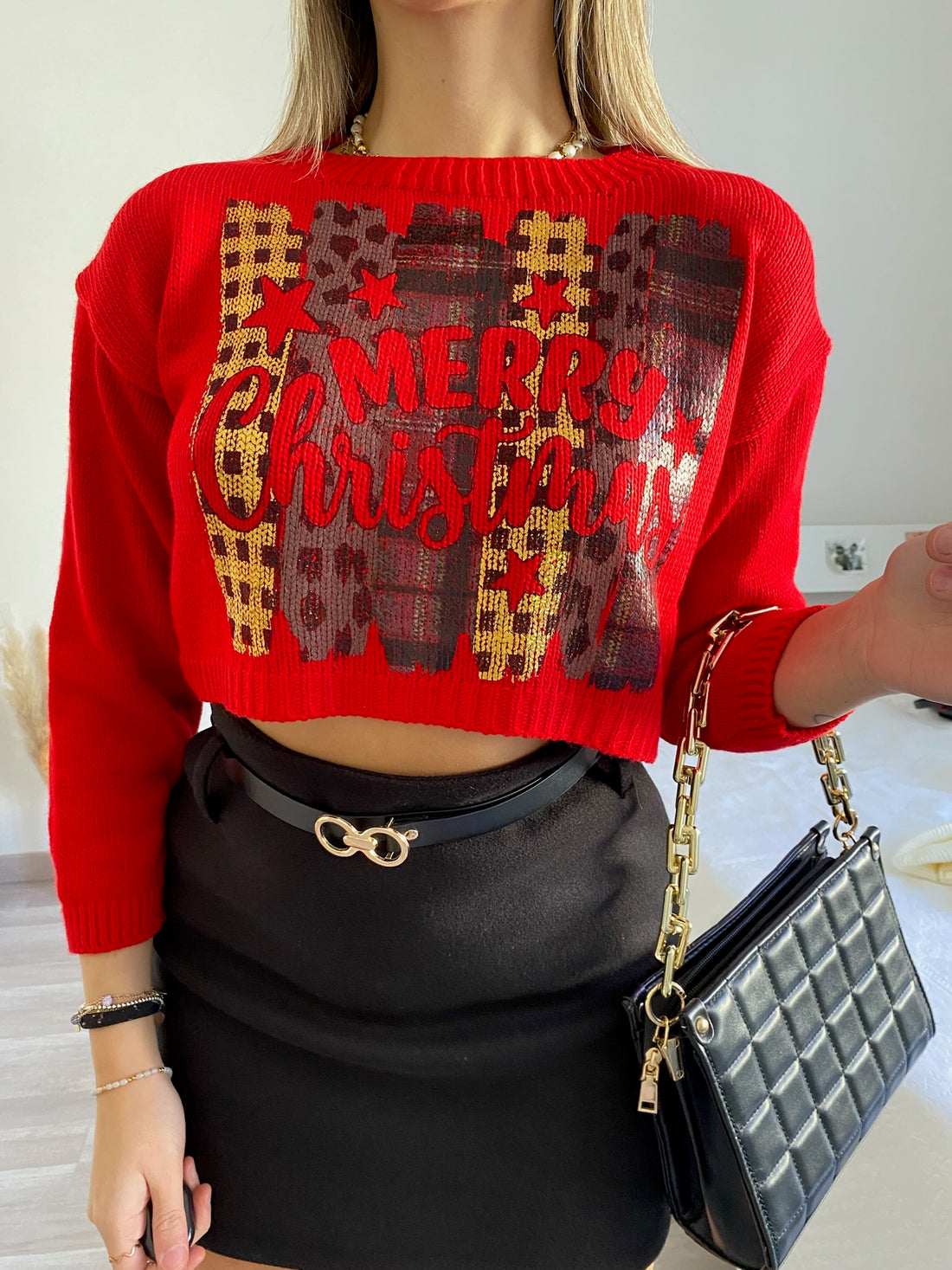 Maglione Merry Christmas rosso - R.a. Boutique 