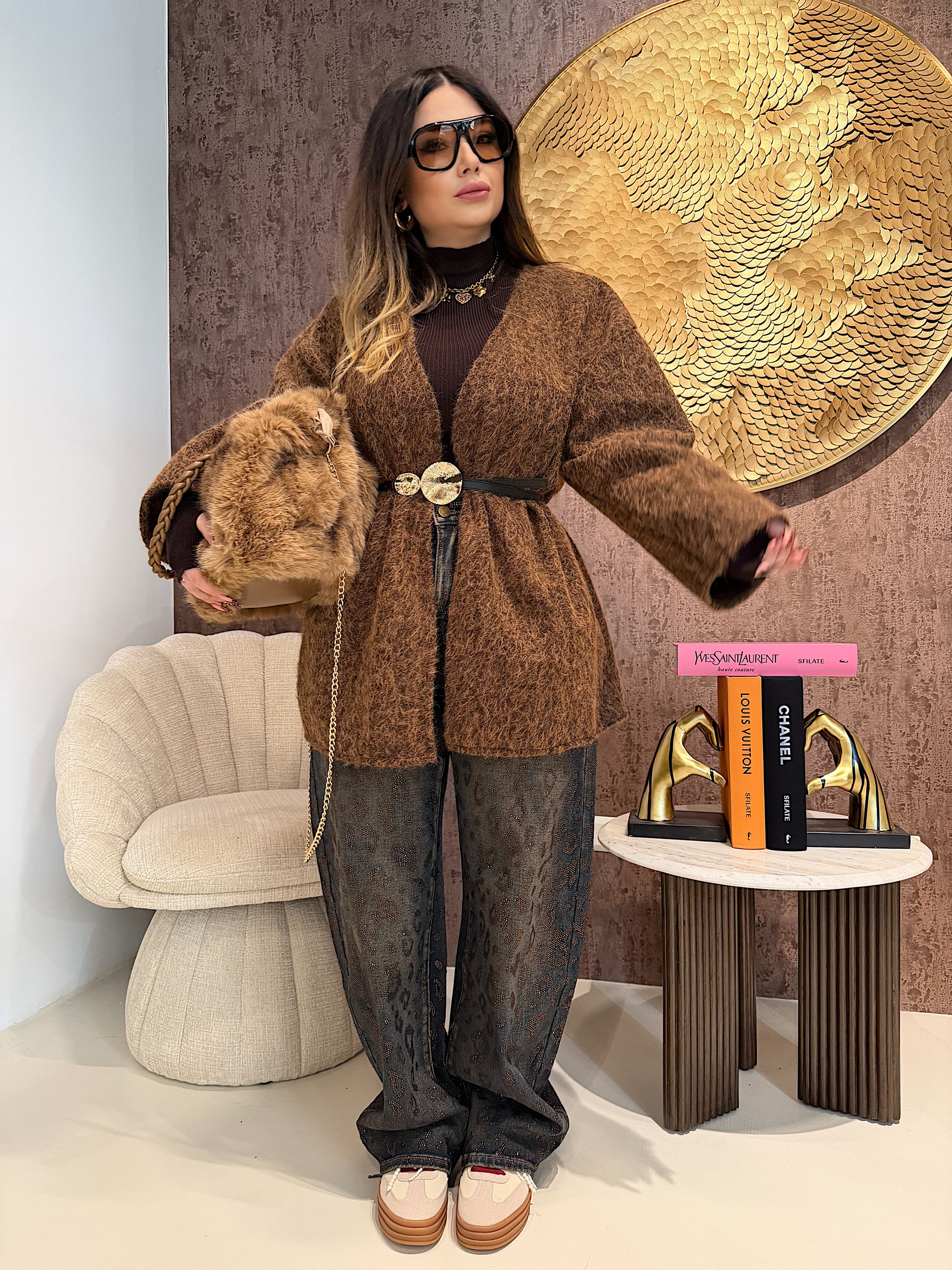 Cardigan Morbido Effetto Pelliccia - R.a. Boutique