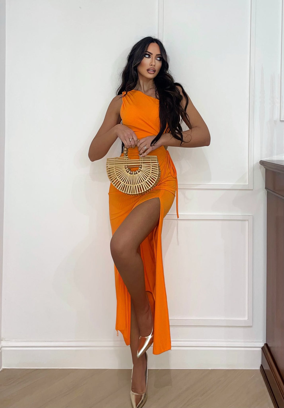 Abito pesca con arricciatura - R.a. Boutique 