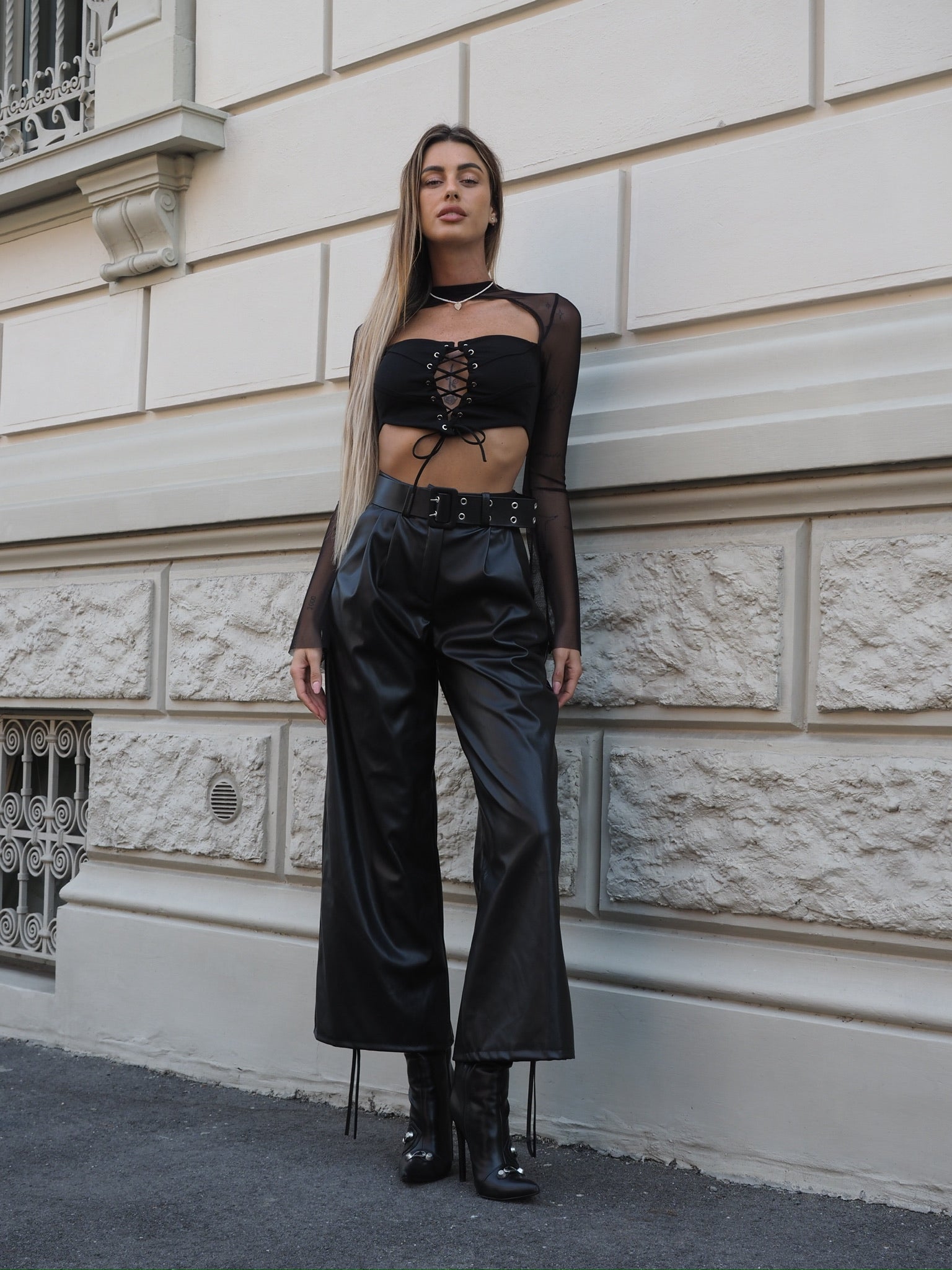 Blusa in velo con lacci - R.a. Boutique 