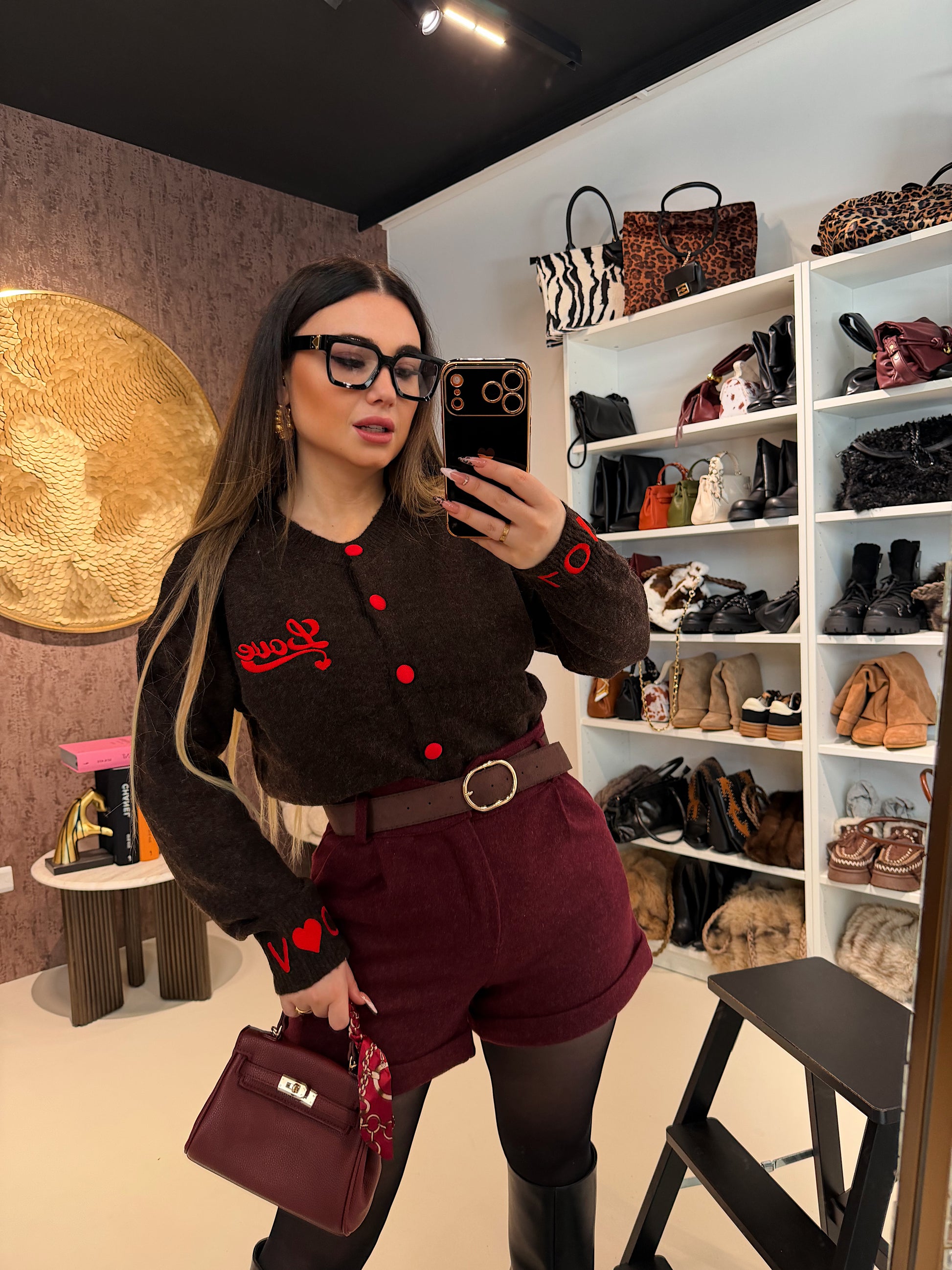 Short in panno con cintura - R.a. Boutique