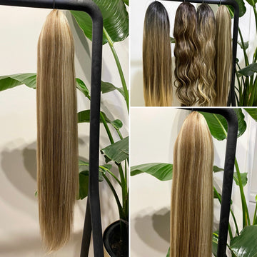 Coda liscia con Coulisse Biondo con Meches MQ - R.a. Boutique 
