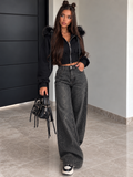 Felpa Cropped con Cappuccio Fur e Zip – Nero - R.a. Boutique