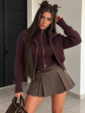Set Twin Zip in Maglia con Gilet e Giacca - Bordeaux - R.a. Boutique