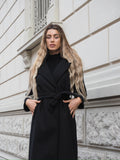 Cappotto nero con cintura - R.a. Boutique 