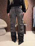Dark Glam Cargo Jeans - R.a. Boutique