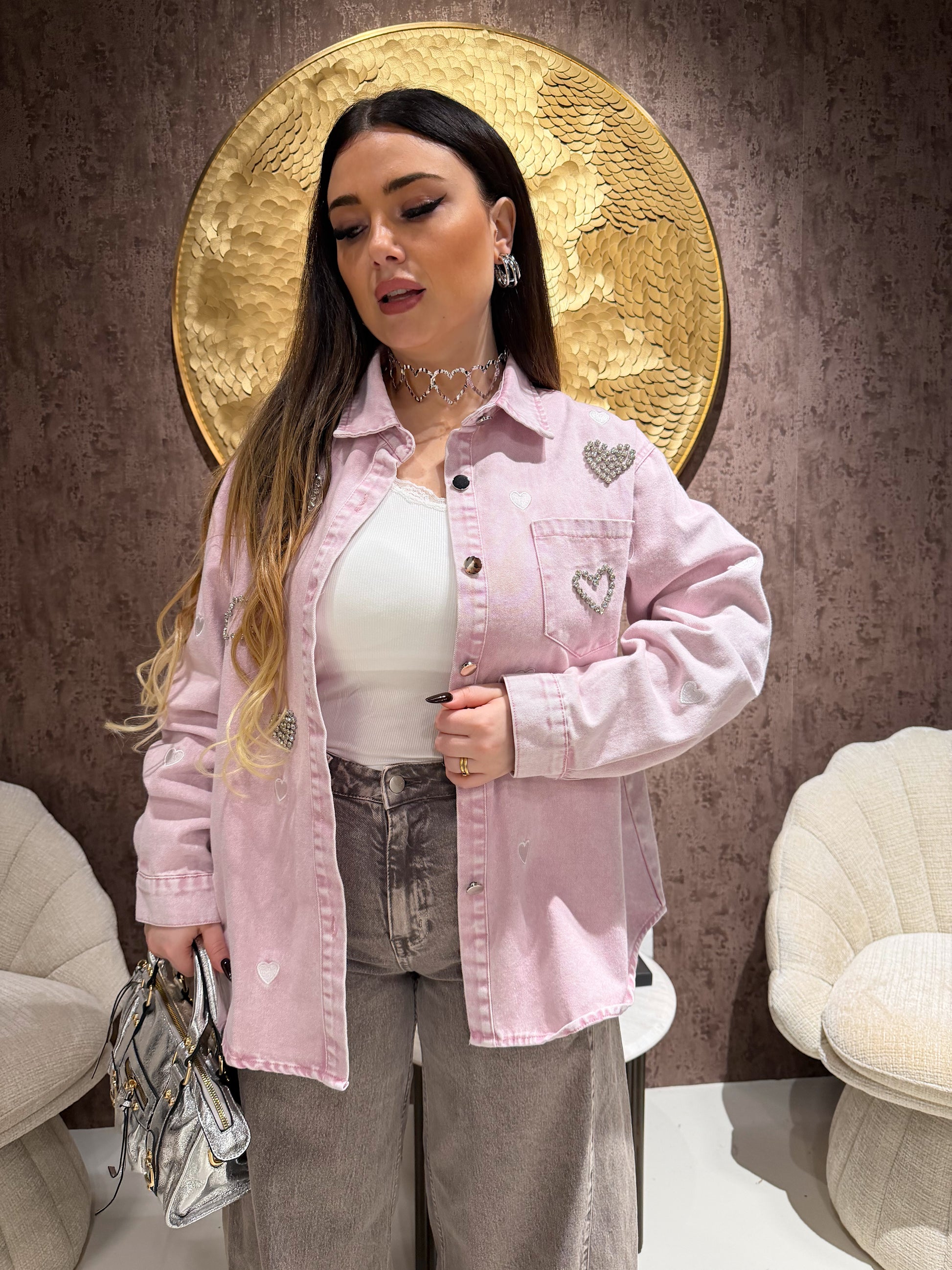 Camicia Denim Rose Hearts - R.a. Boutique