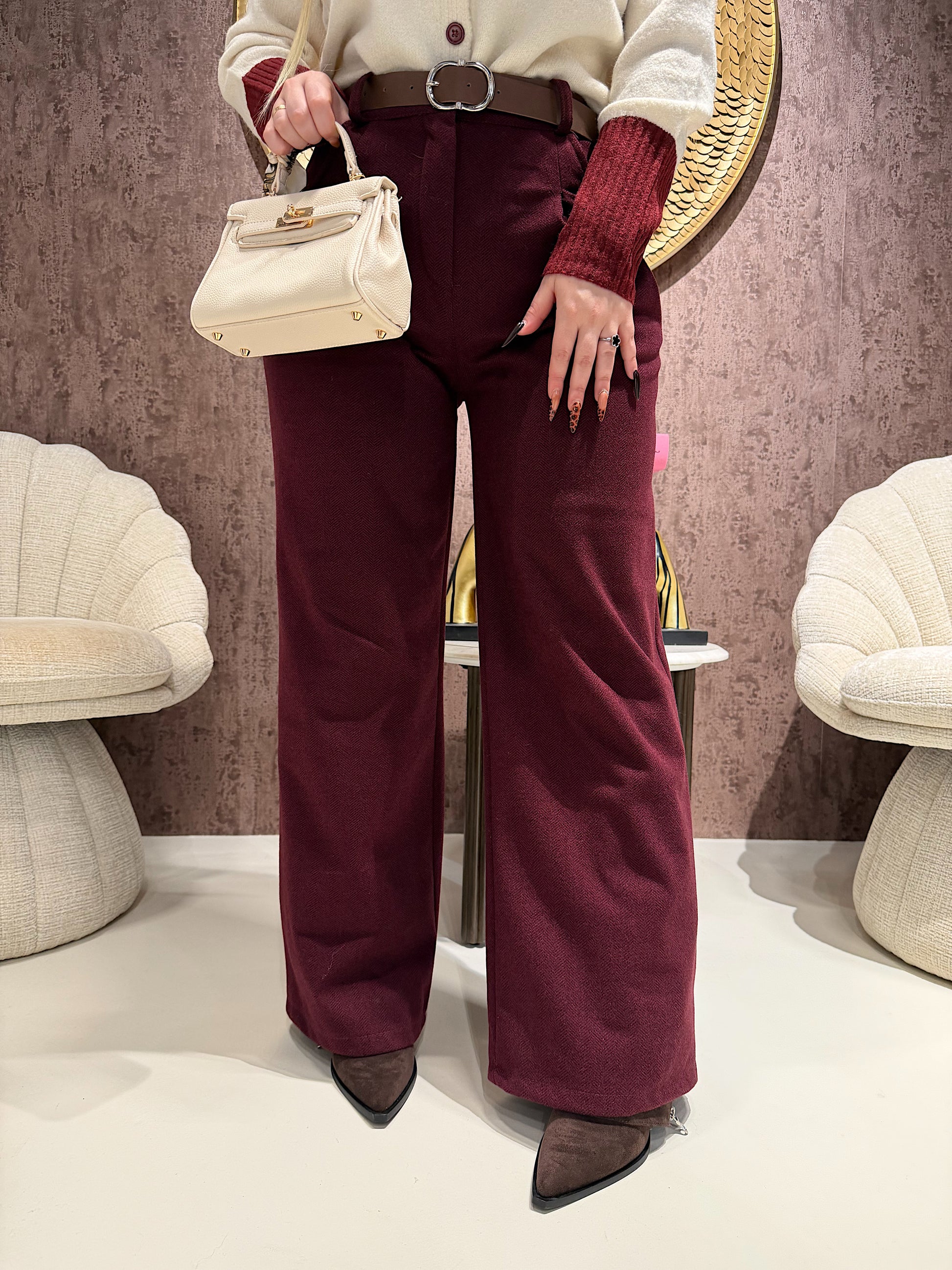 Pantalone city con cintura - R.a. Boutique