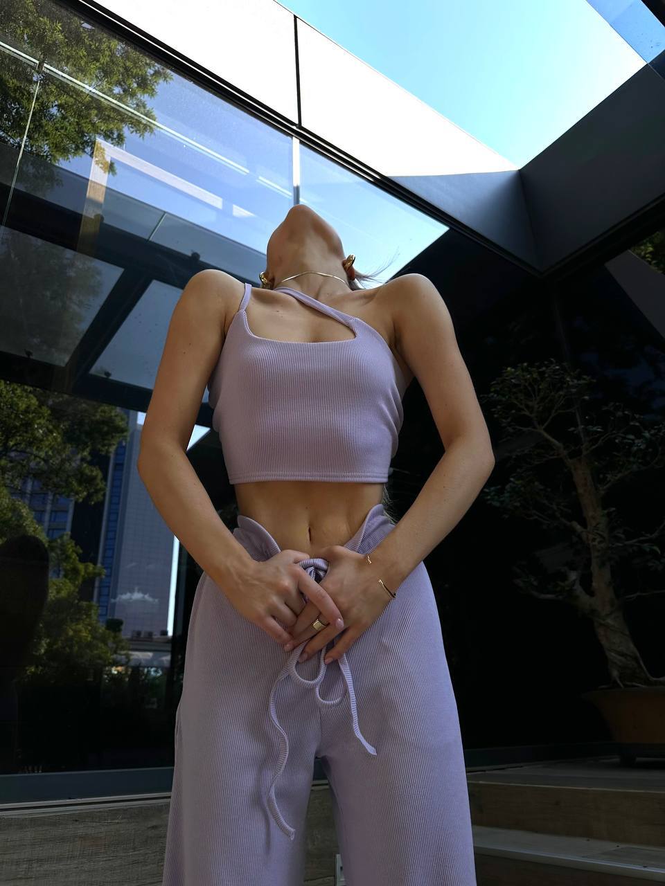 Set due pezzi top e pantalone lilla - R.a. Boutique 