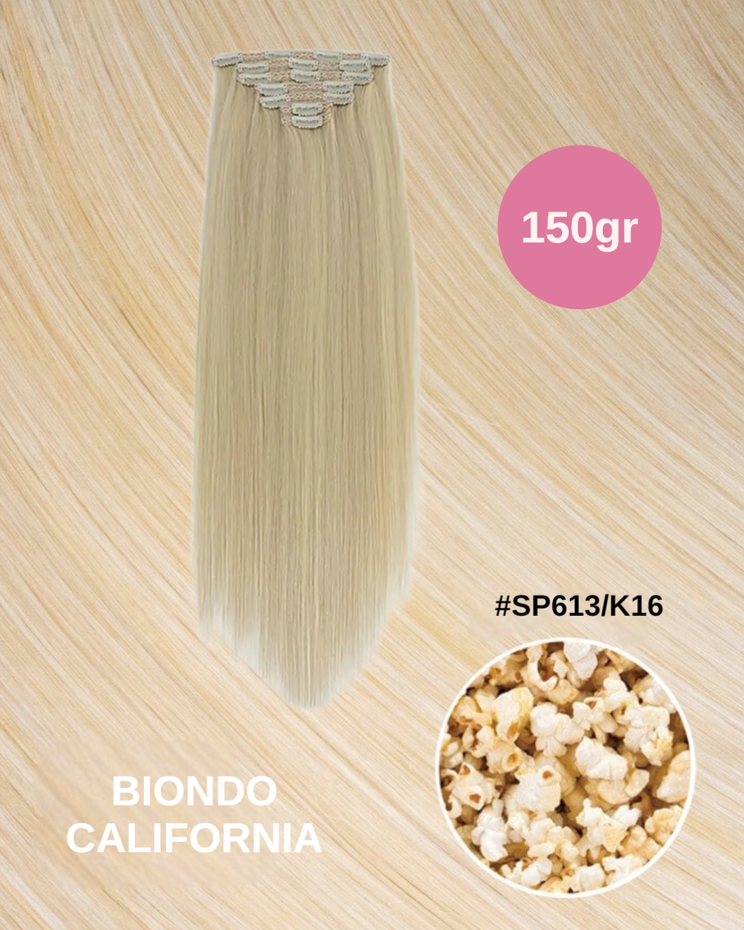 Extension 150g lisce 7 clip vari colori - R.a. Boutique