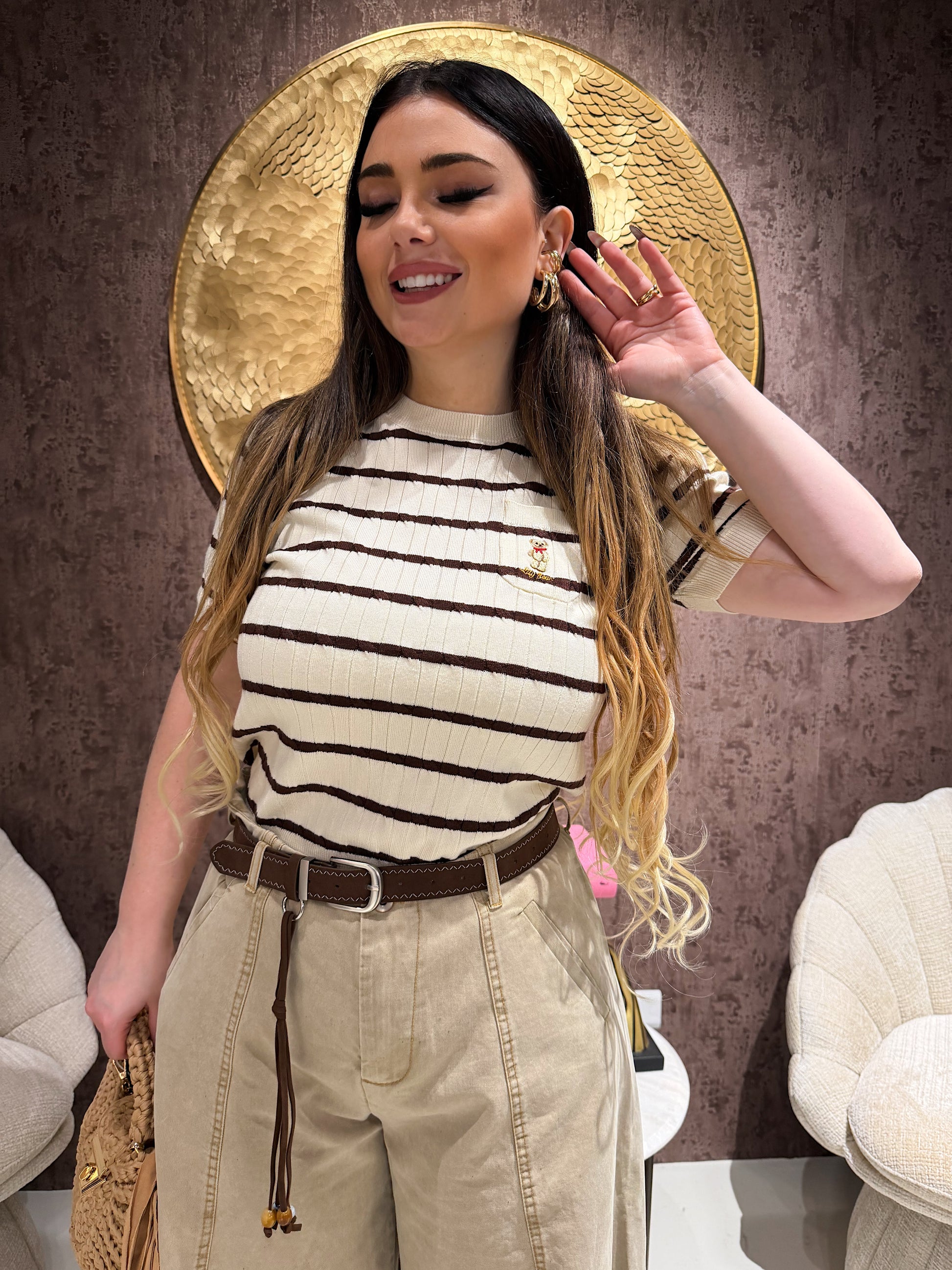 T-Shirt Knit Teddy Stripes - R.a. Boutique