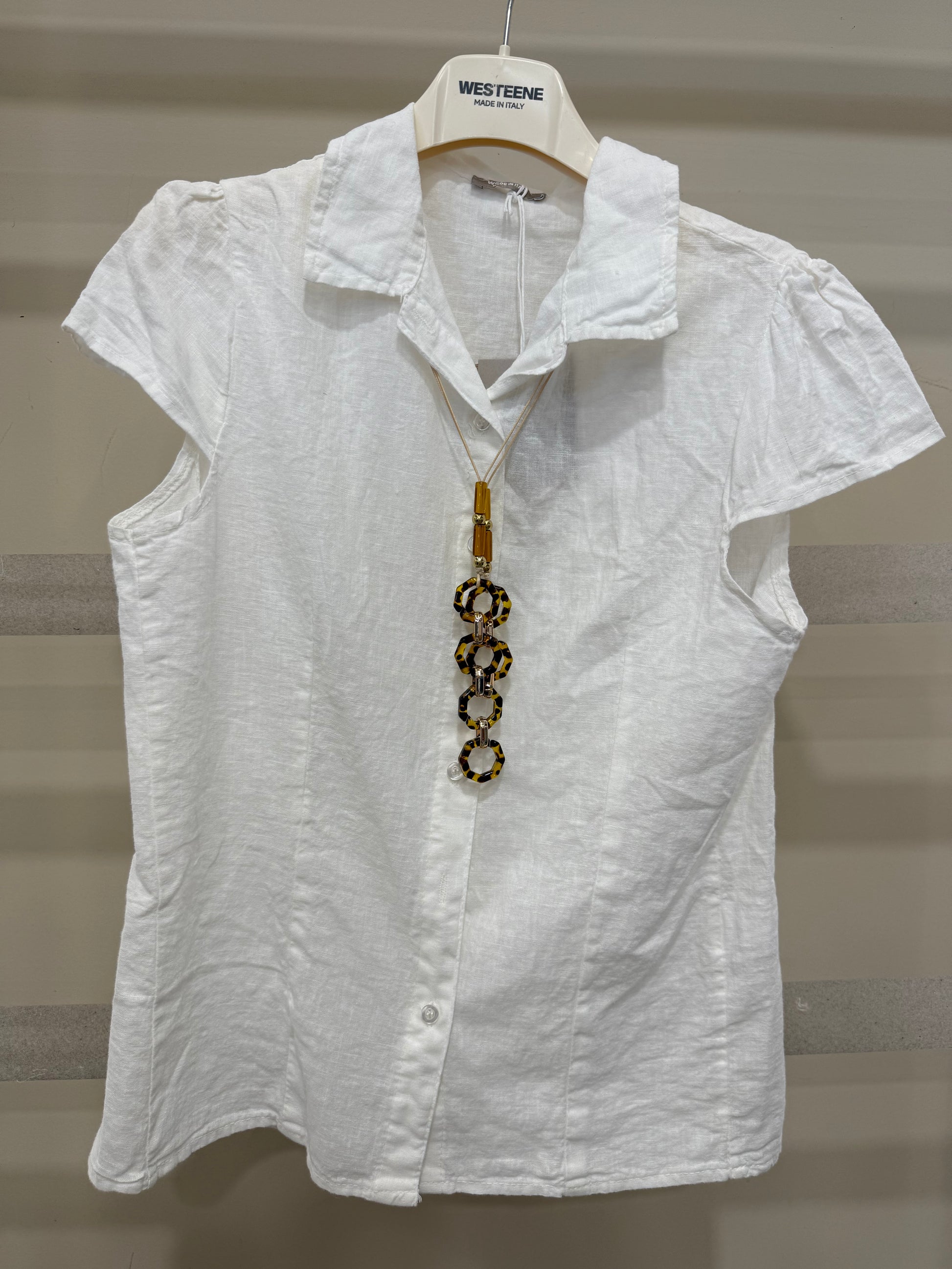 Camicia Lino bianca manica corta - R.a. Boutique