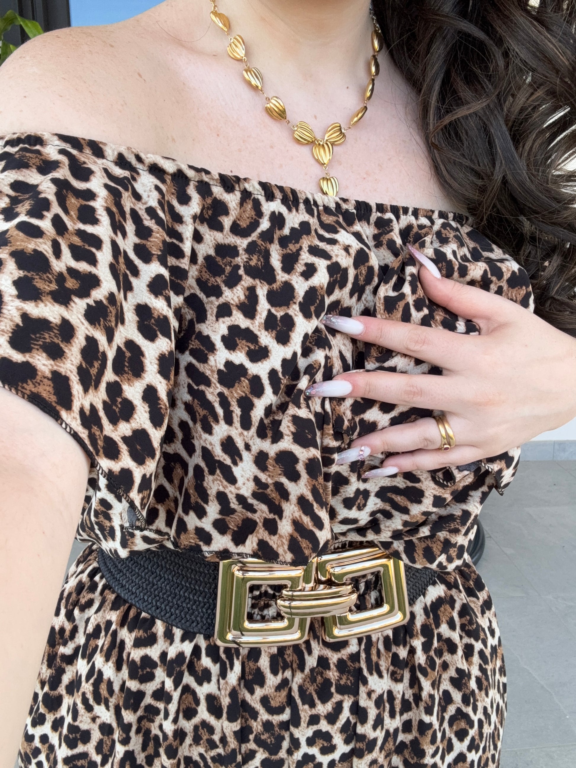 Cintura nera e gold con elastico - R.a. Boutique