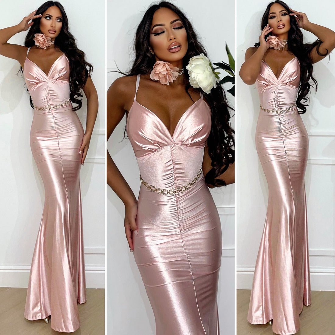 Abito a sirena cipria - R.a. Boutique 