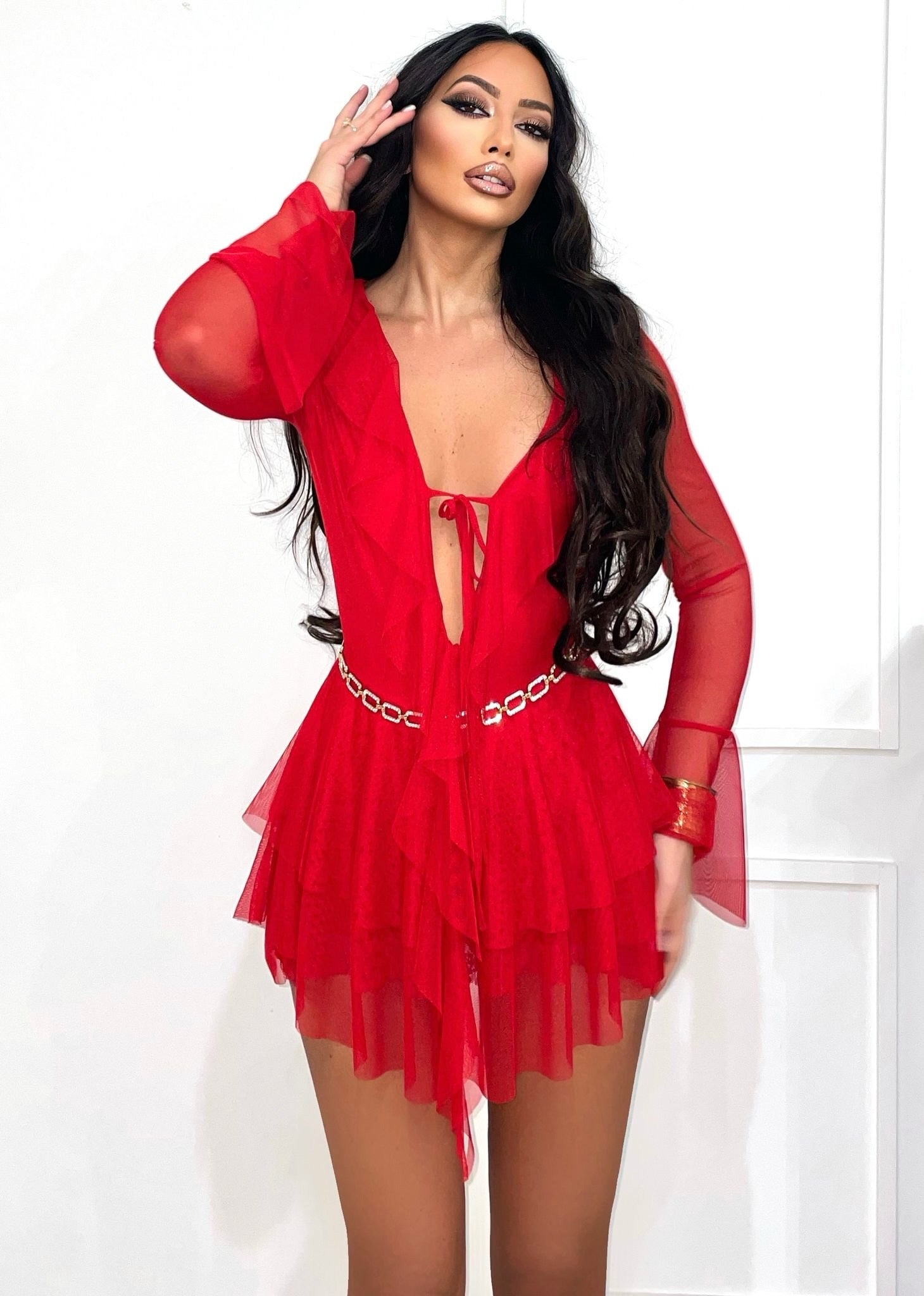 Abito in tulle rosso - R.a. Boutique